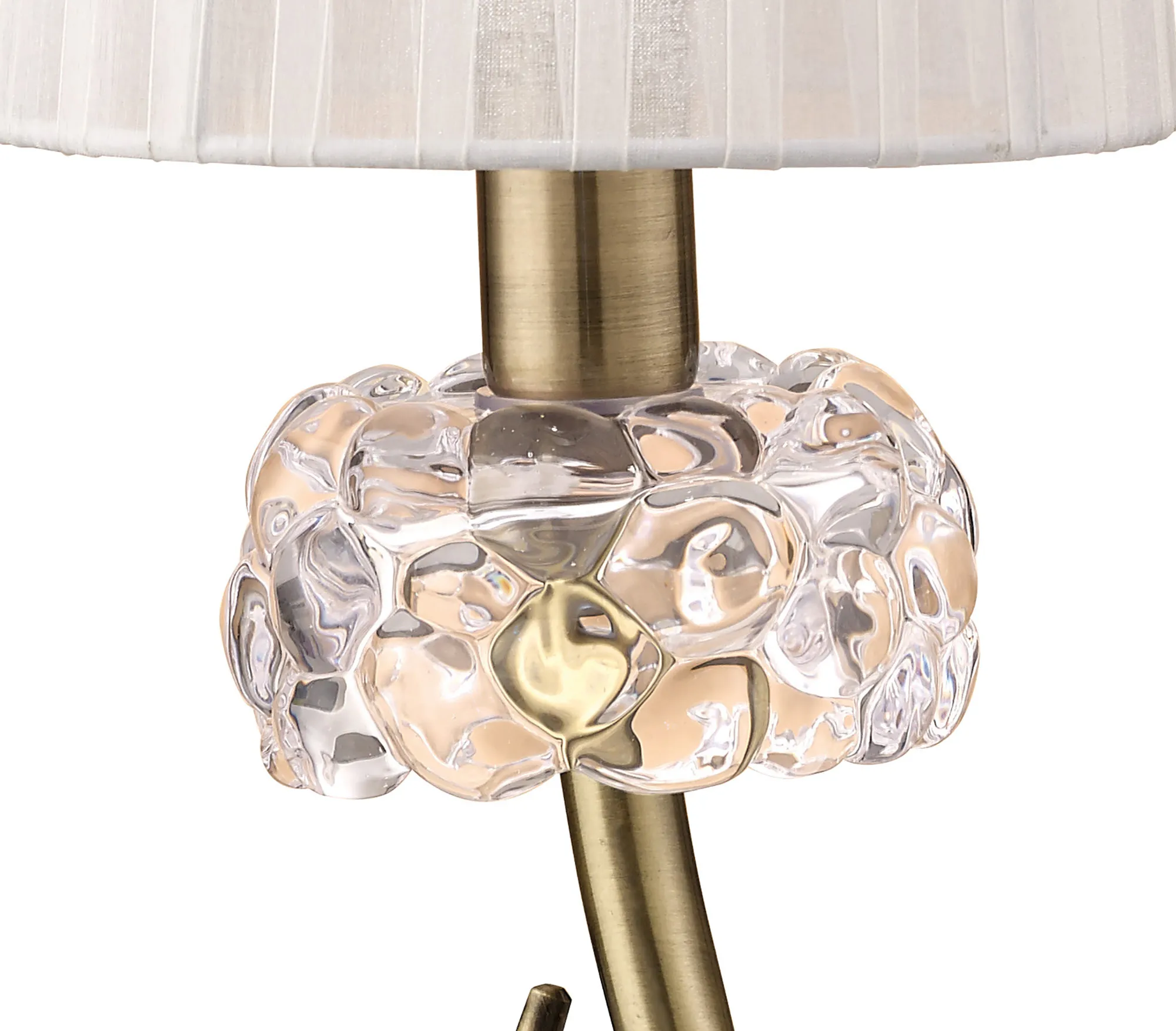 Loewe 47cm Table Lamp 1 Light Antique Brass M4637AB/WS  Mantra Loewe Antique Brass-White